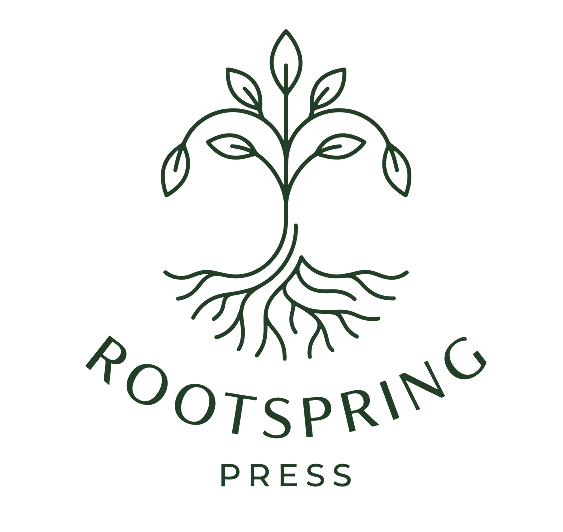 Rootspring Press logo: a tree with spreading roots and leaves
